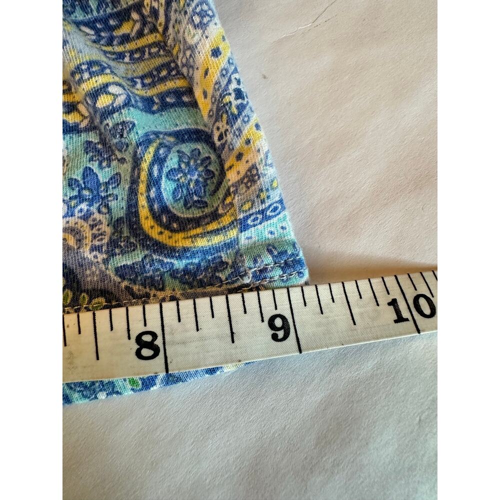 Lauren Ralph Lauren Pajamas Set Blue Yellow Paisley Short Sleeve Capri Pants - Picture 14 of 16